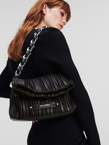 Karl Lagerfeld - Bolso de hombro en negro: frente