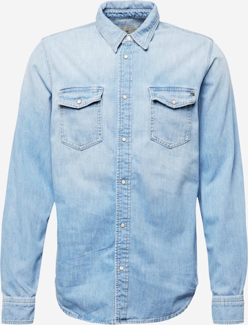 Pepe Jeans - Ajuste regular Camisa 'Hammond' en azul: frente