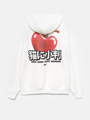 Pull&Bear Sweatshirt 'Cereza STWD' i vit