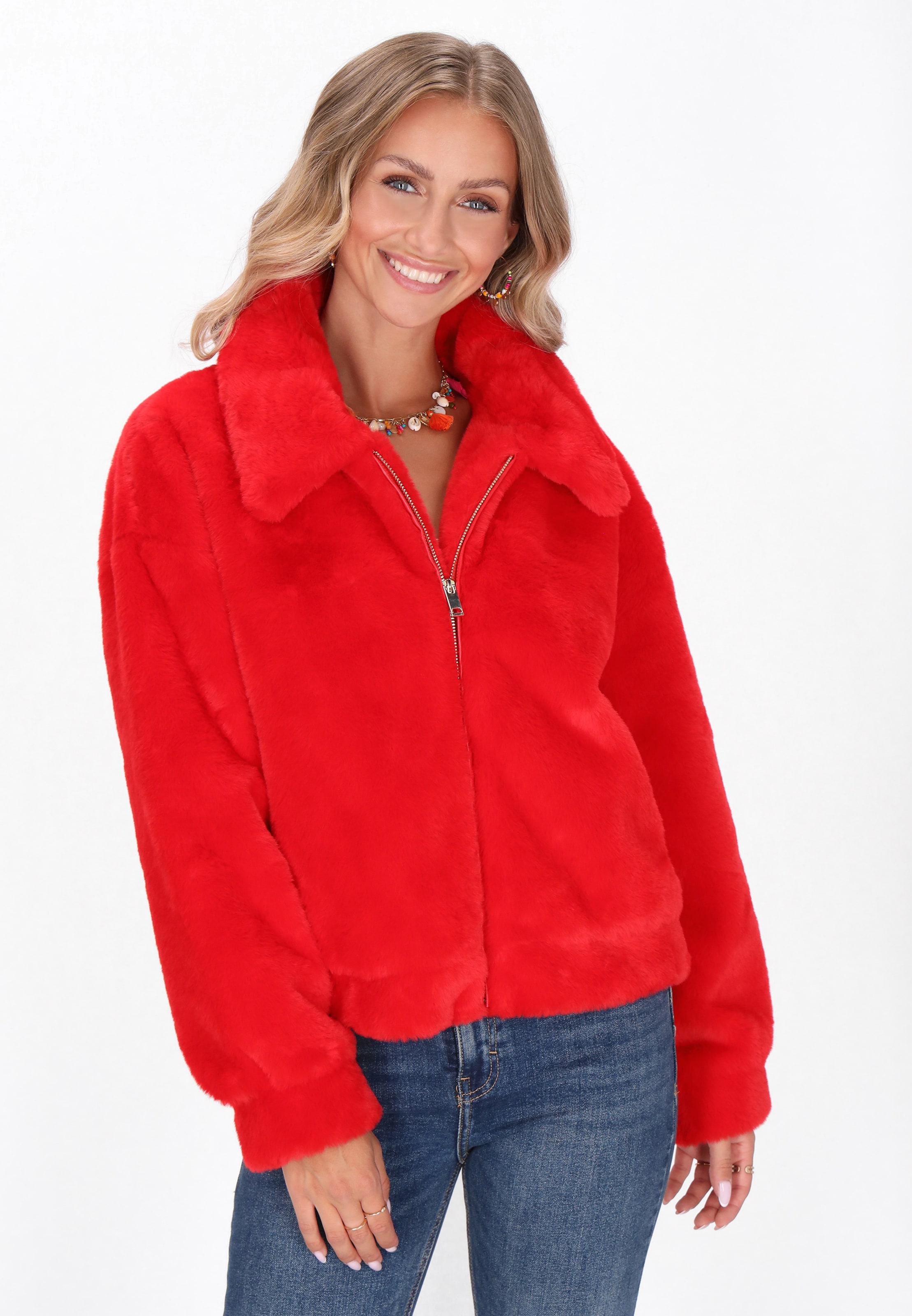 IZIAPrijelazna jakna - crvena boja: prednji dio