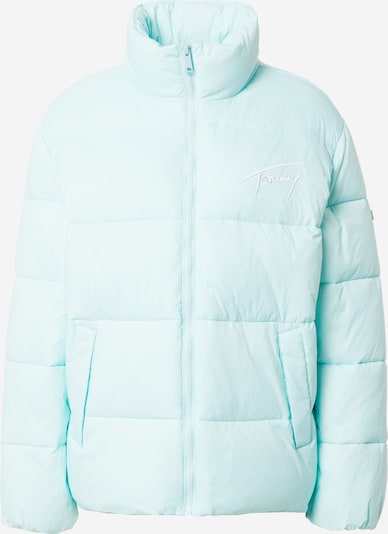 Žieminė striukė iš Tommy Jeans, spalva – vandens spalva / balta, Prekių apžvalga