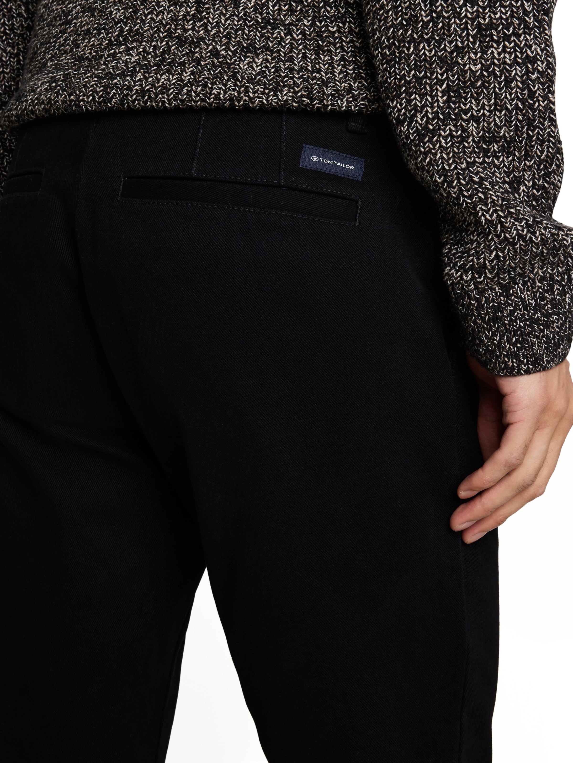 TOM TAILOR Slimfit Chino hlače 'SIMON' | črna barva