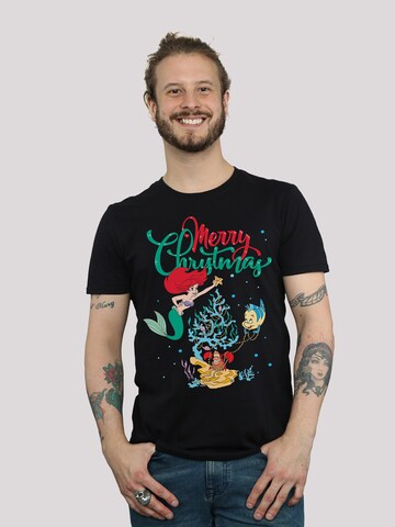 F4NT4STIC Shirt 'Disney Arielle die Meerjungfrau Weihnachten' in Zwart: voorkant