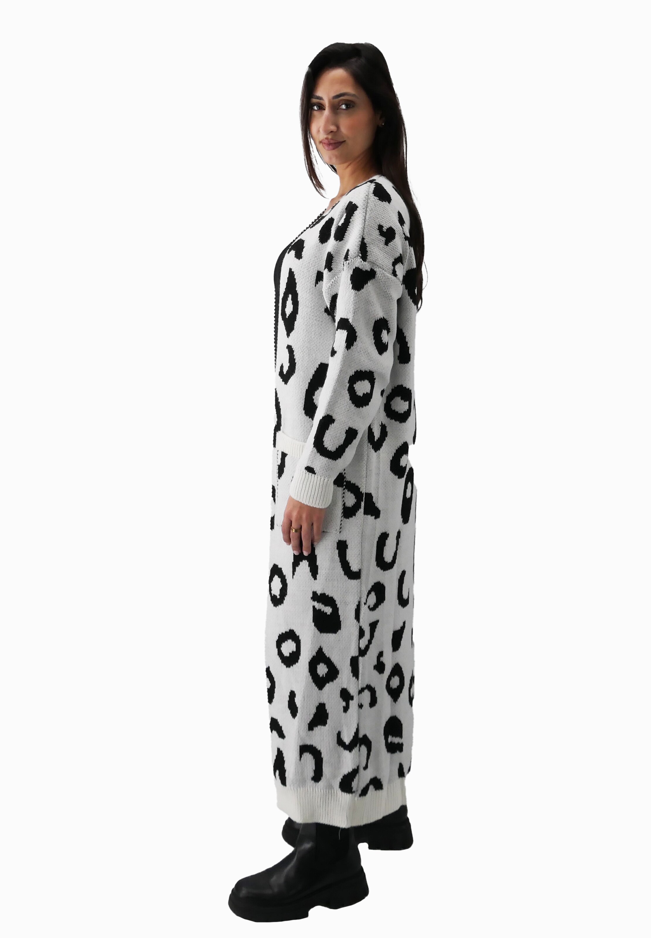 Elara Gebreide mantel in Wit