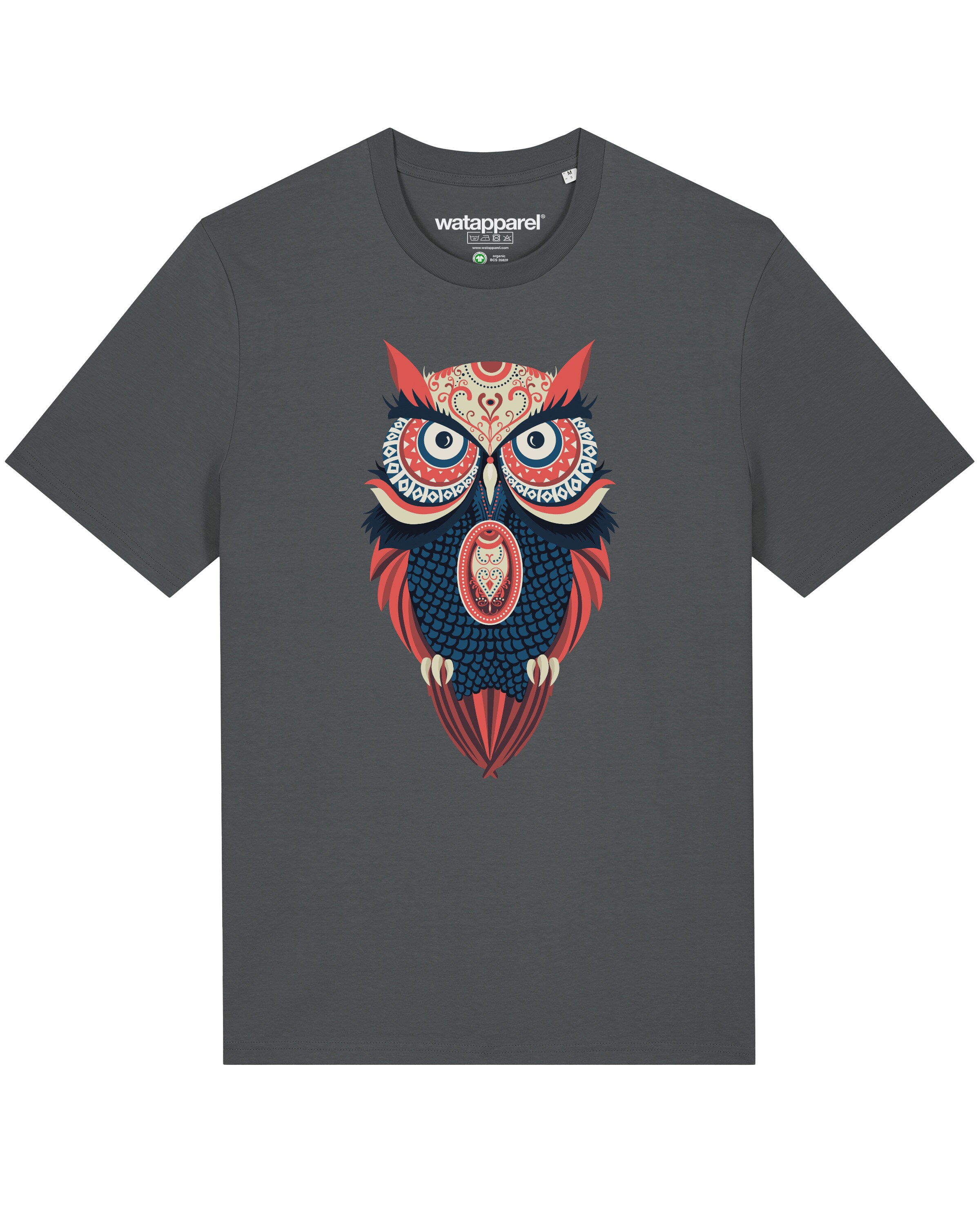 Maglietta ' Colorful Owl ' di Watapparel in grigio: frontale