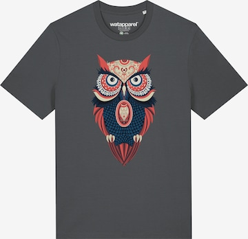 Watapparel Shirt ' Colorful Owl ' in Grijs: voorkant