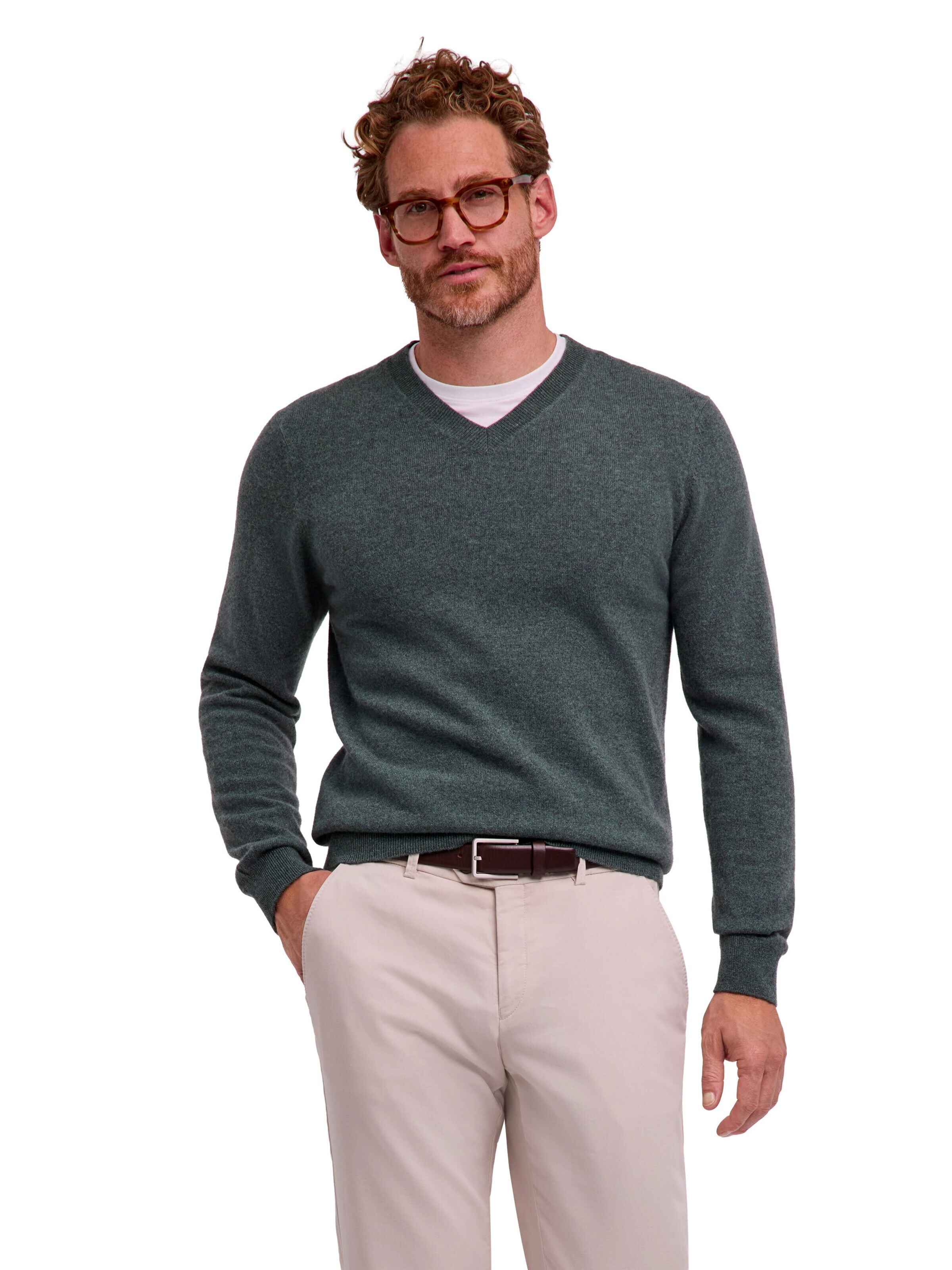 FALKE Pullover 'Pure Cashmere'‌ in Grün: Vorderseite