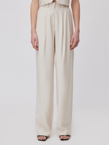 LeGer by Lena Gercke Wide leg Pleat-front trousers 'Draco' in Beige: front