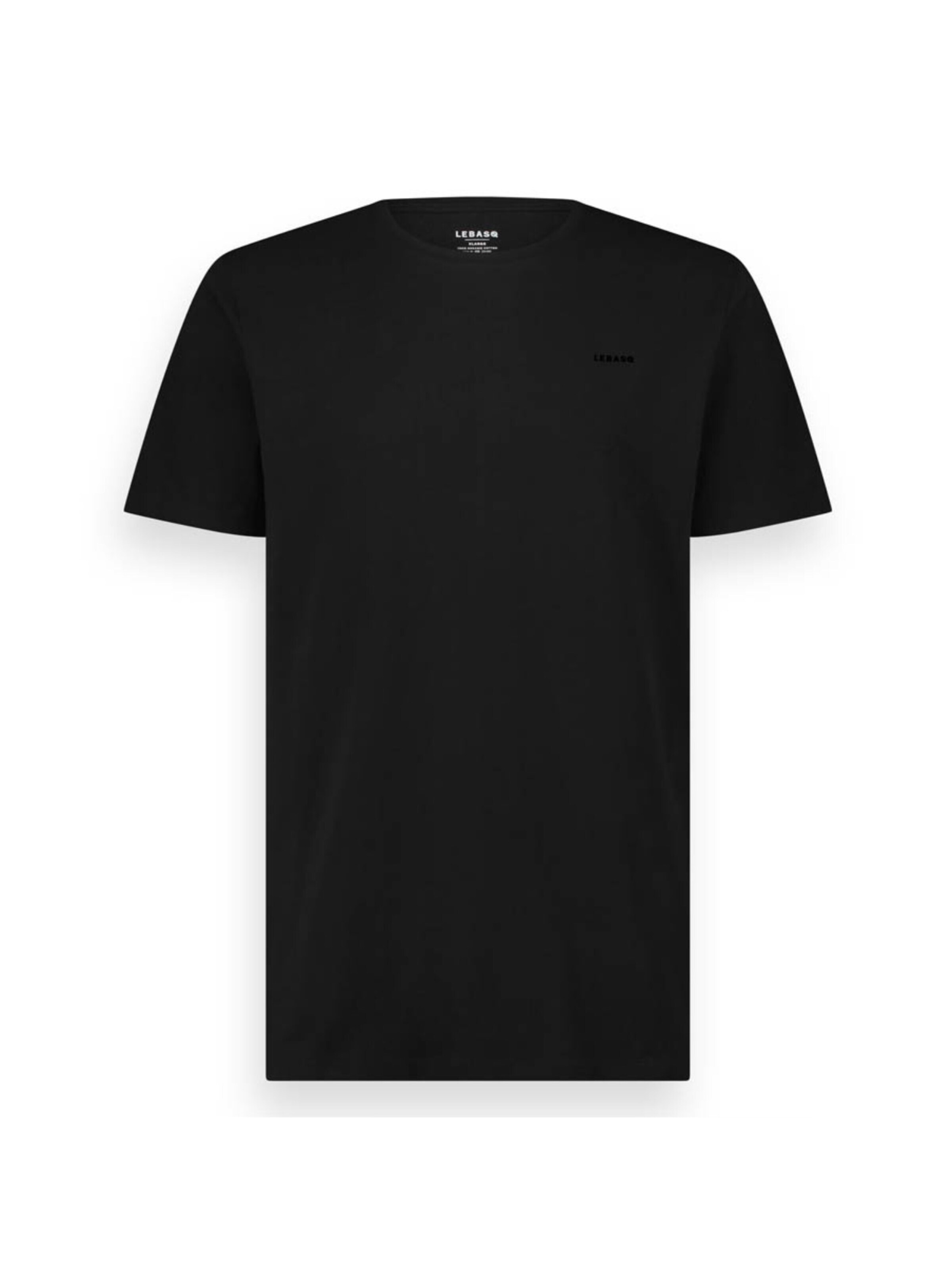 LEBASQ Shirt 'The Baker Crew Neck' in Black: front