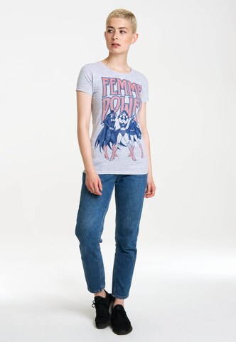 LOGOSHIRT Shirt 'Wonder Woman' in Grey