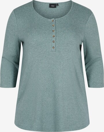 Camicia da donna 'ESARA' di Zizzi in verde: frontale