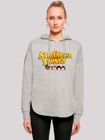 Sweat-shirt 'Stranger Things Comic Heads Netflix TV Series' F4NT4STIC en gris : devant