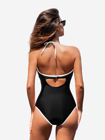 Cupshe Bustier Badeanzug in Schwarz