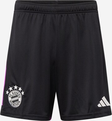 ADIDAS PERFORMANCE Workout Pants 'FC Bayern 23/24 Away' in Black: front