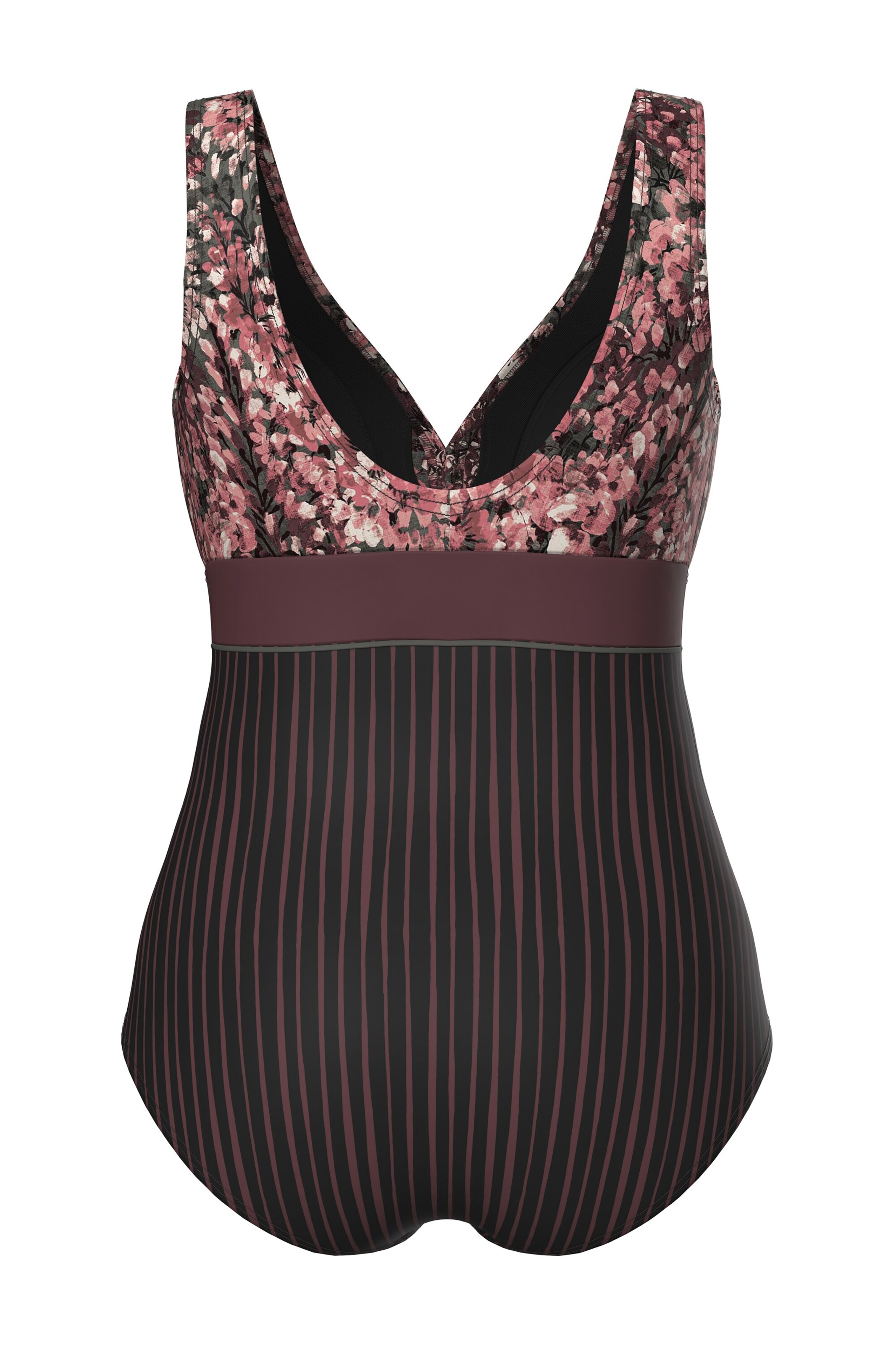 Ulla Popken Bustier Badpak in Lila