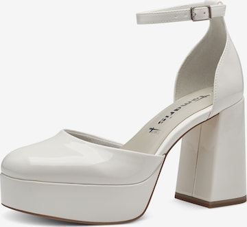 TAMARIS Slingback pumps i vit: framsida