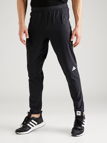 ADIDAS PERFORMANCE Regular Workout Pants 'D4T' in Black: front