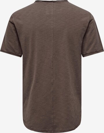 T-Shirt 'BENNE' Only & Sons en marron