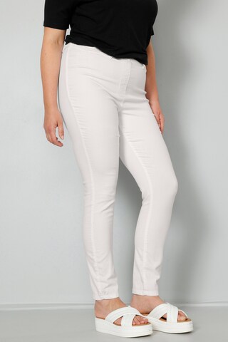 Coupe slim Pantalon MIAMODA en blanc : devant