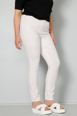 MIAMODA Slim fit Pants in White: front