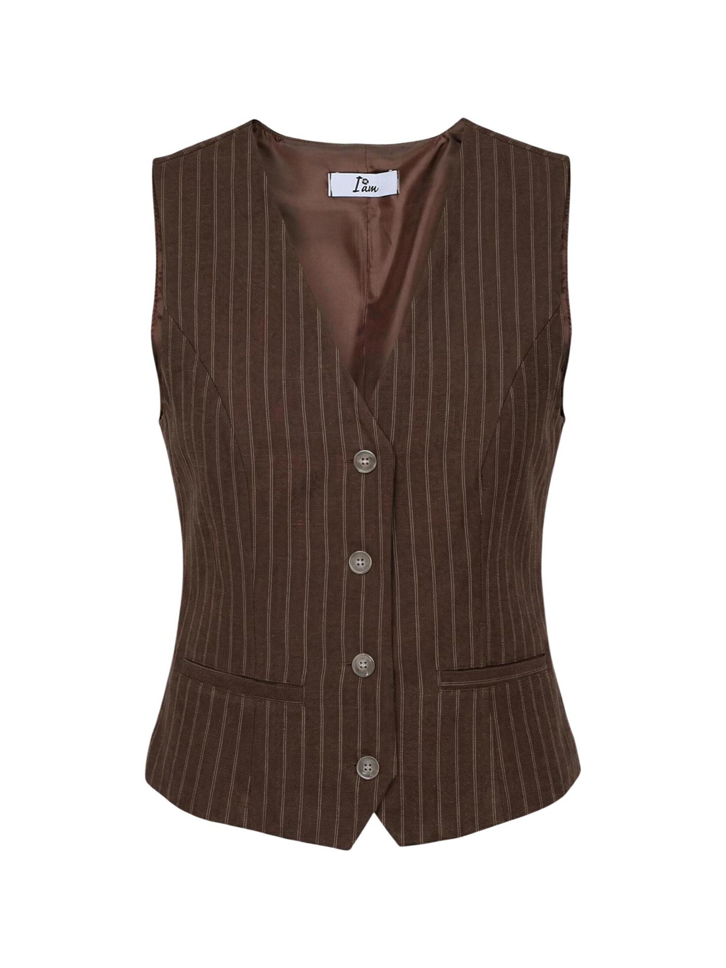 I AM Suit vest 'Gilet Gessato 95105' in Brown: front