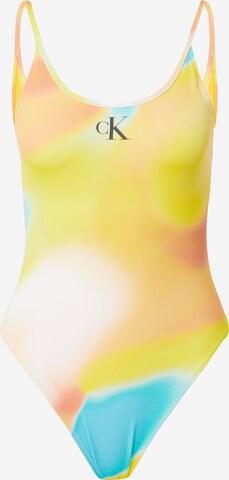 Calvin Klein Swimwear Ujumistrikoo, värv kollane: eest vaates