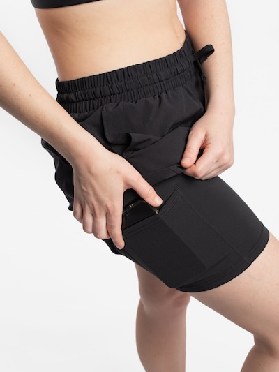 mymotus Sporthose 'Mymotus® ladies Running Twin Shorts, Jet Black-Black, RW81'‌‌‌‌‌‌‌‌ in XS in schwarz, Produktansicht