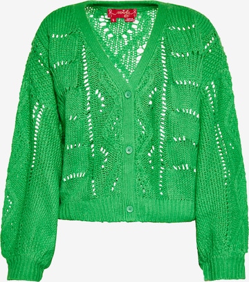 swirly Knit Cardigan in Green: front