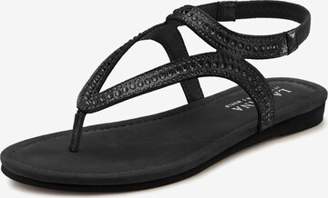 LASCANA T-bar sandals in Black: front