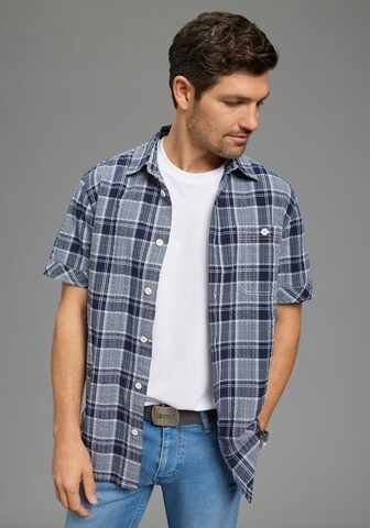 Man's World Comfort fit Button Up Shirt in Blue: front