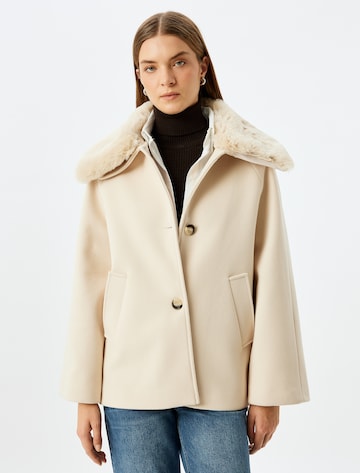 Koton Between-Seasons Coat in White: front