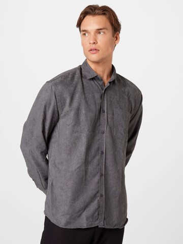 Trendyol Regular fit Button Up Shirt in Grey: front
