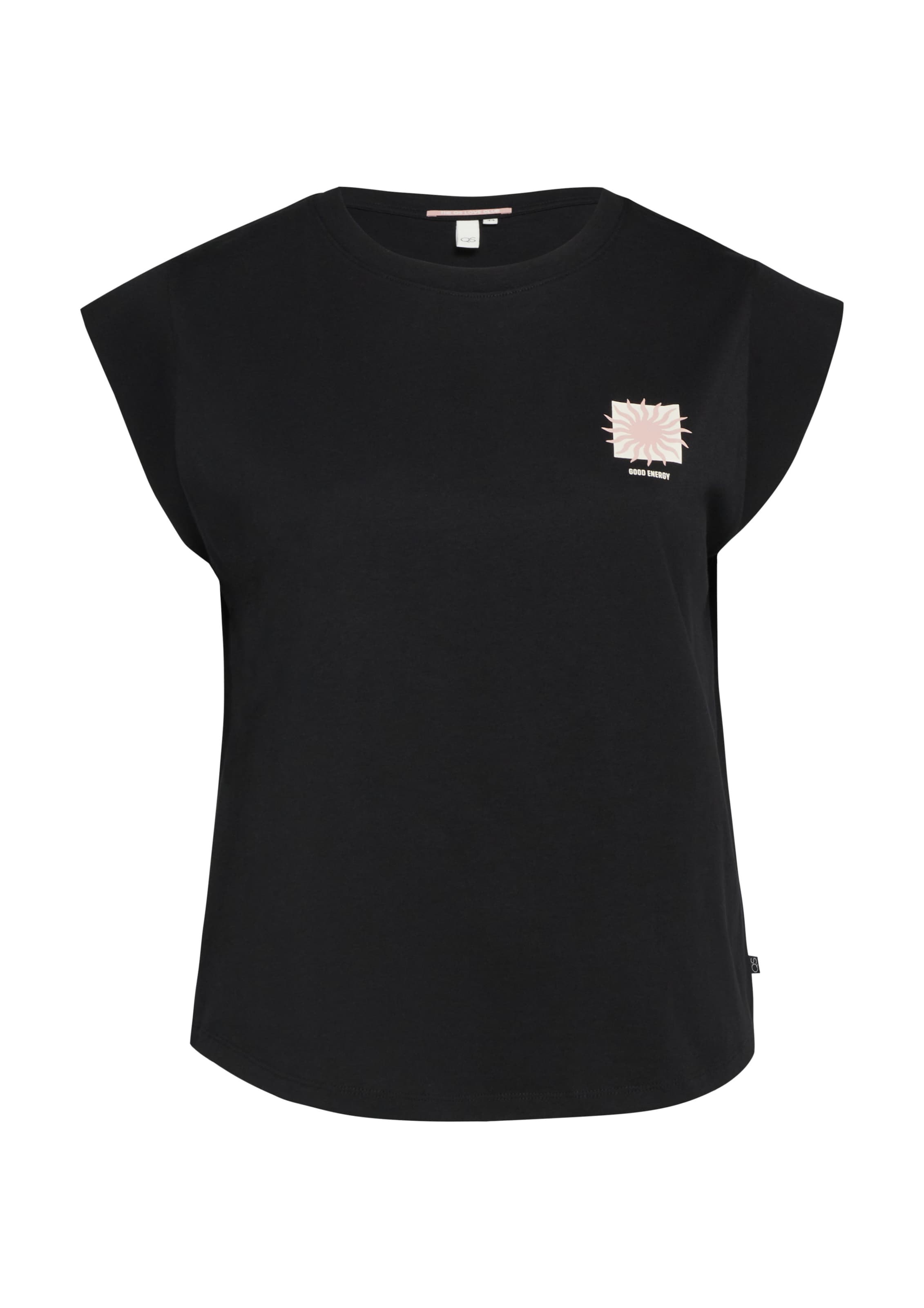 T-shirt QS en noir : devant