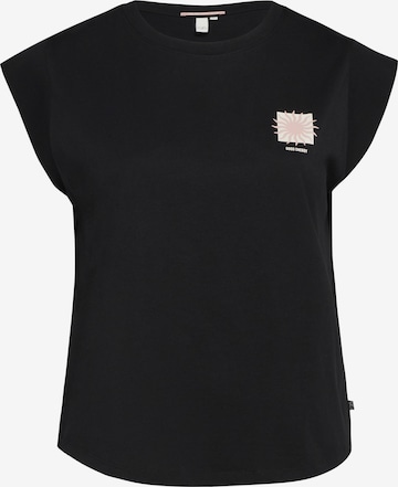T-shirt QS en noir : devant