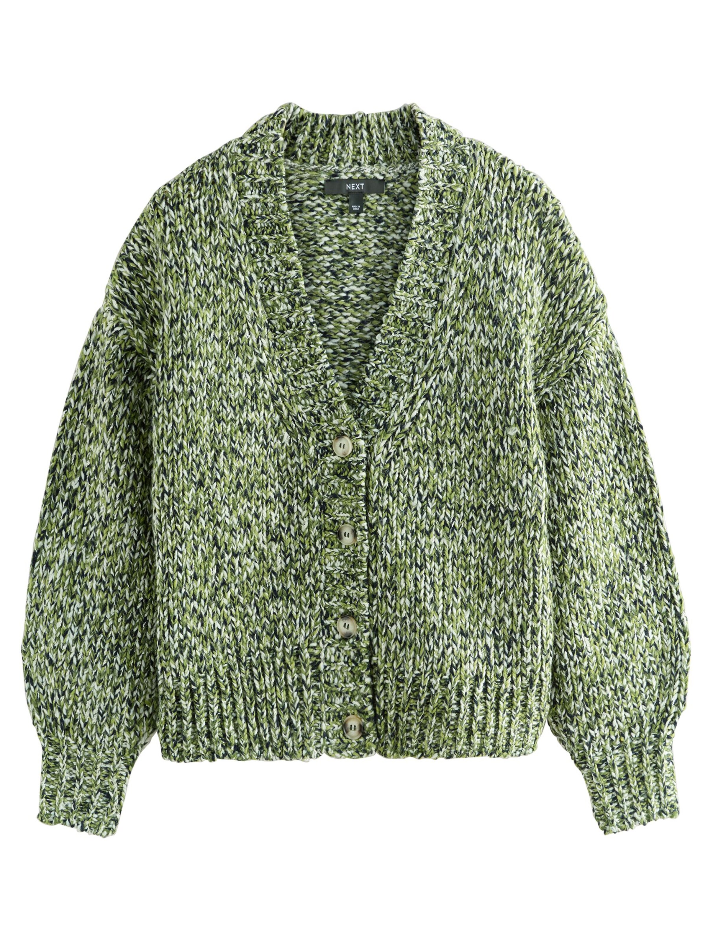 Next Πλεκτή ζακέτα σε πράσινο: μπροστά