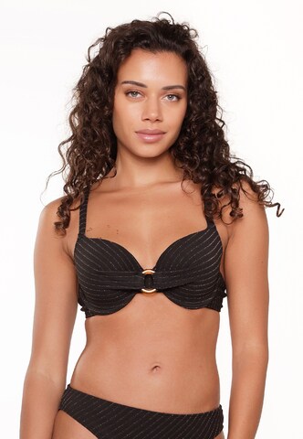 LingaDore T-shirt Bikini Top in Black: front