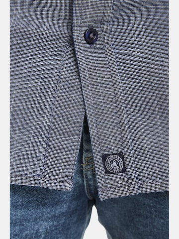 Jan Vanderstorm Comfort fit Button Up Shirt ' Nattfari ' in Blue