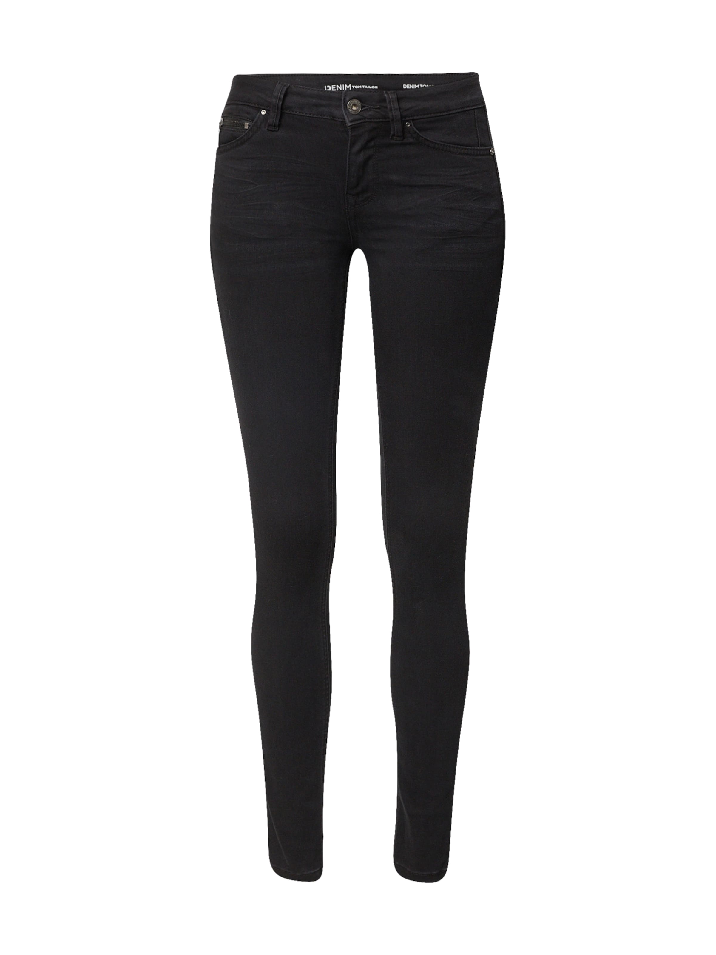 TOM TAILOR DENIM Skinny Jeans in Zwart: voorkant