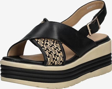 Sandales Regarde le Ciel en noir : devant