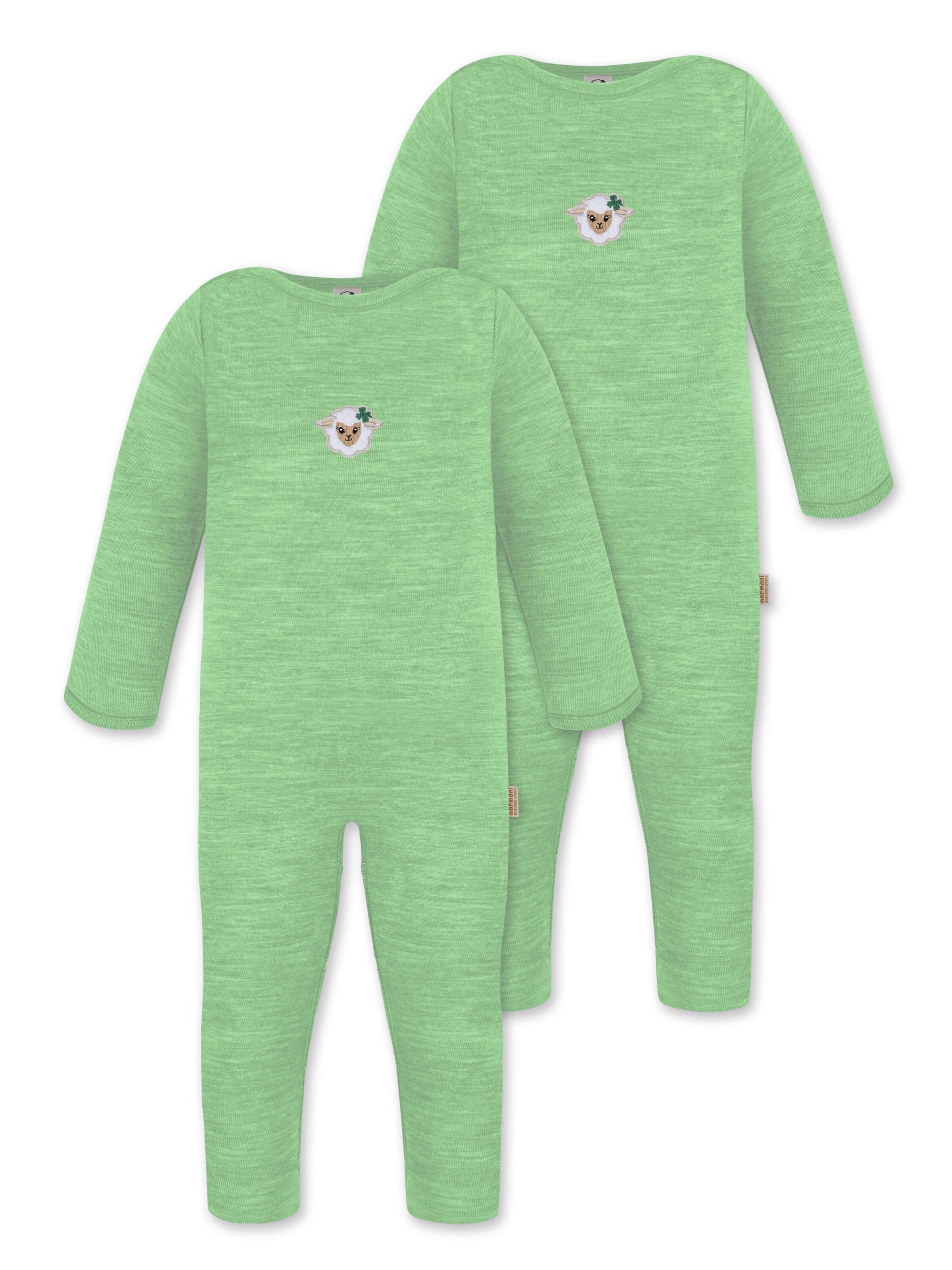 normani Strampler 'Tangoio' in Grün: Vorderseite