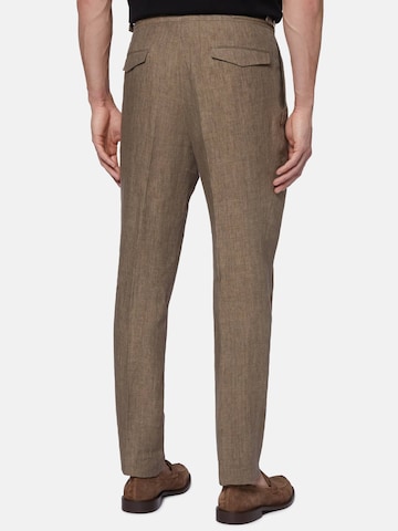 Boggi Milano Regular Pleated Pants in Brown