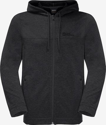 JACK WOLFSKIN Fleece Jacket in Black: front