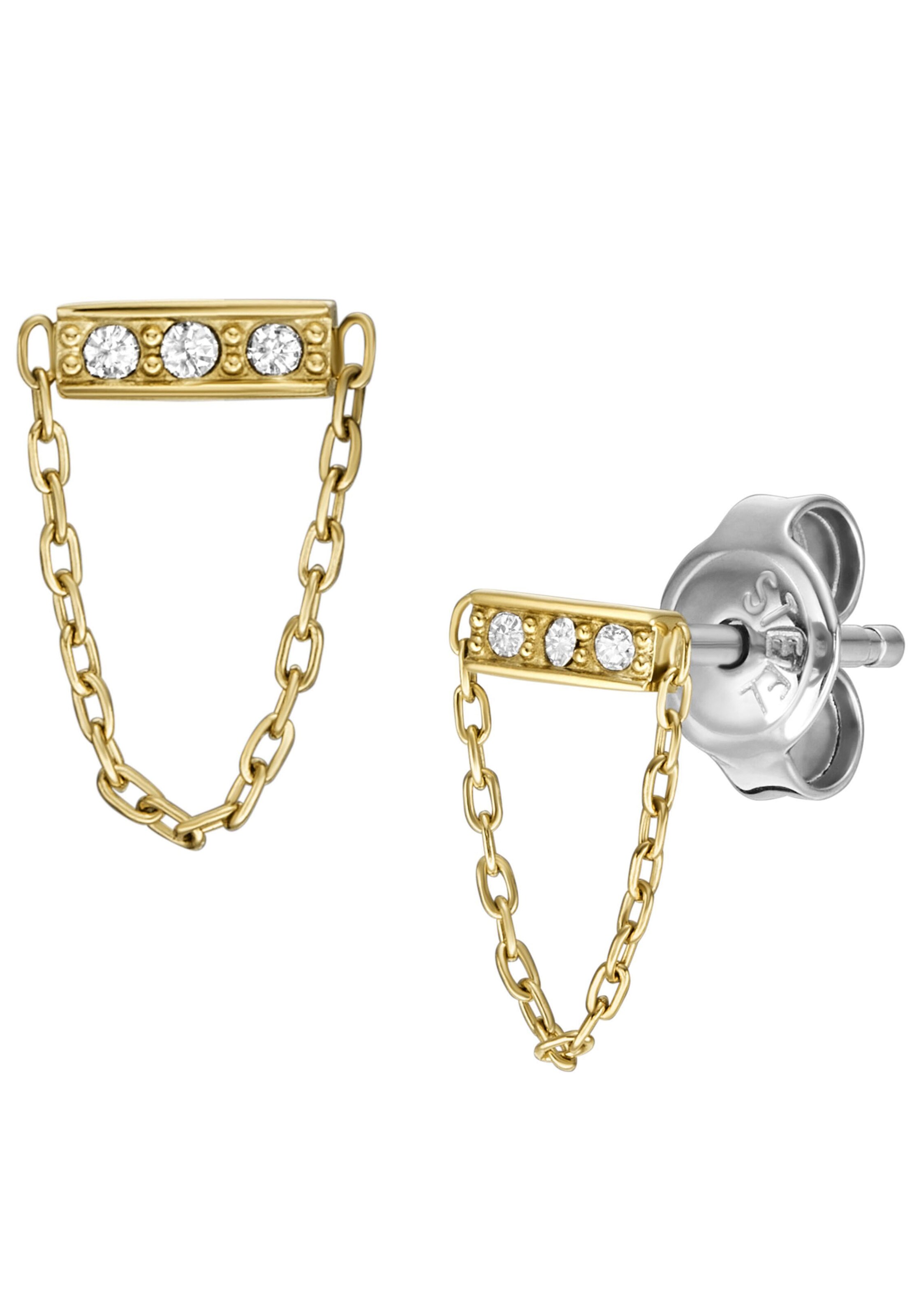 FOSSIL Ohrringe in Gold: Vorderseite