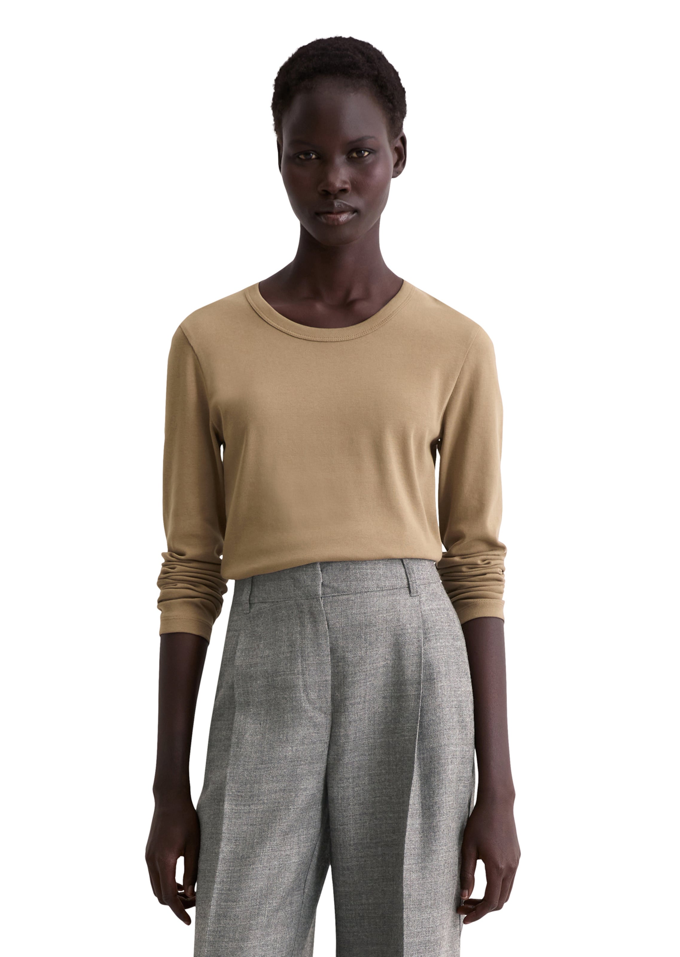 Marc O'Polo Shirt in Bruin: voorkant