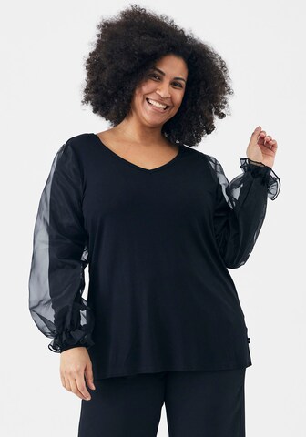 ADIA fashion Blouse in Black: front