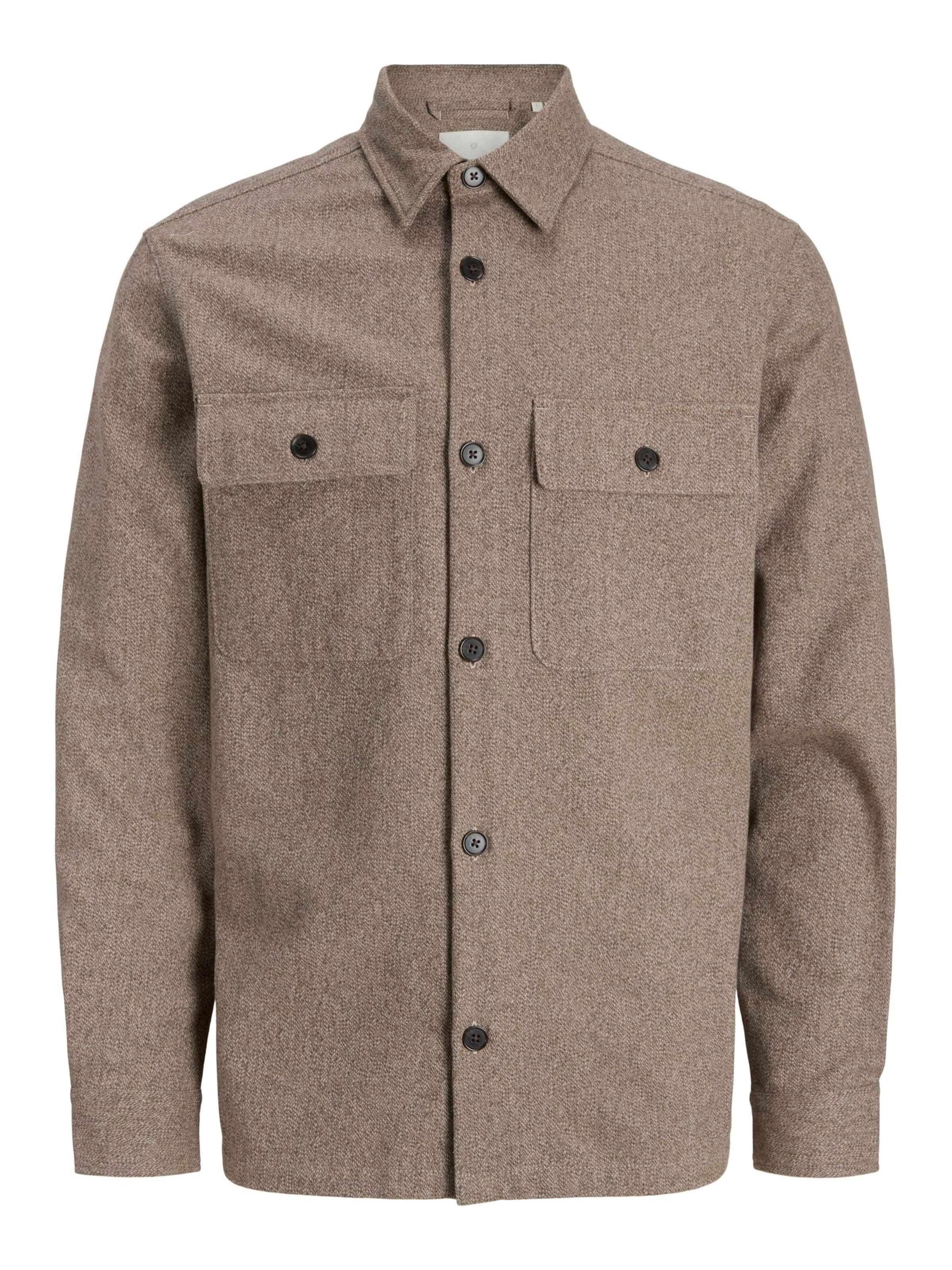 Jack & Jones Premium Button Up Shirt in Grey: front