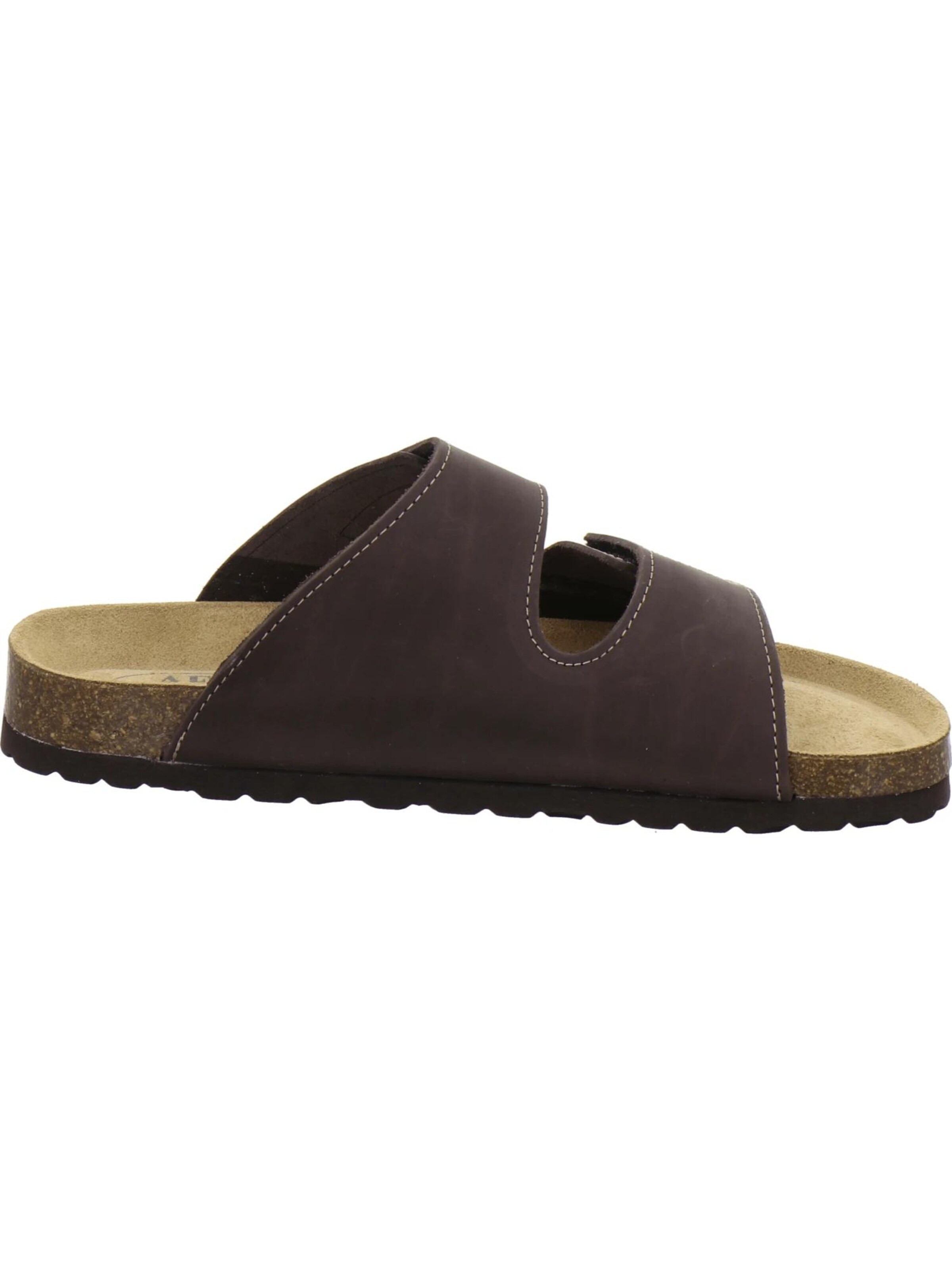 Mule 'Pantoletten Herren mocca Leder mit Klettverschluss' AFS-Schuhe en marron