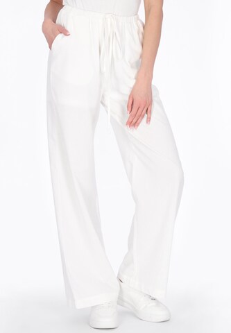 usha WHITE LABEL - Loosefit Pantalón en blanco: frente