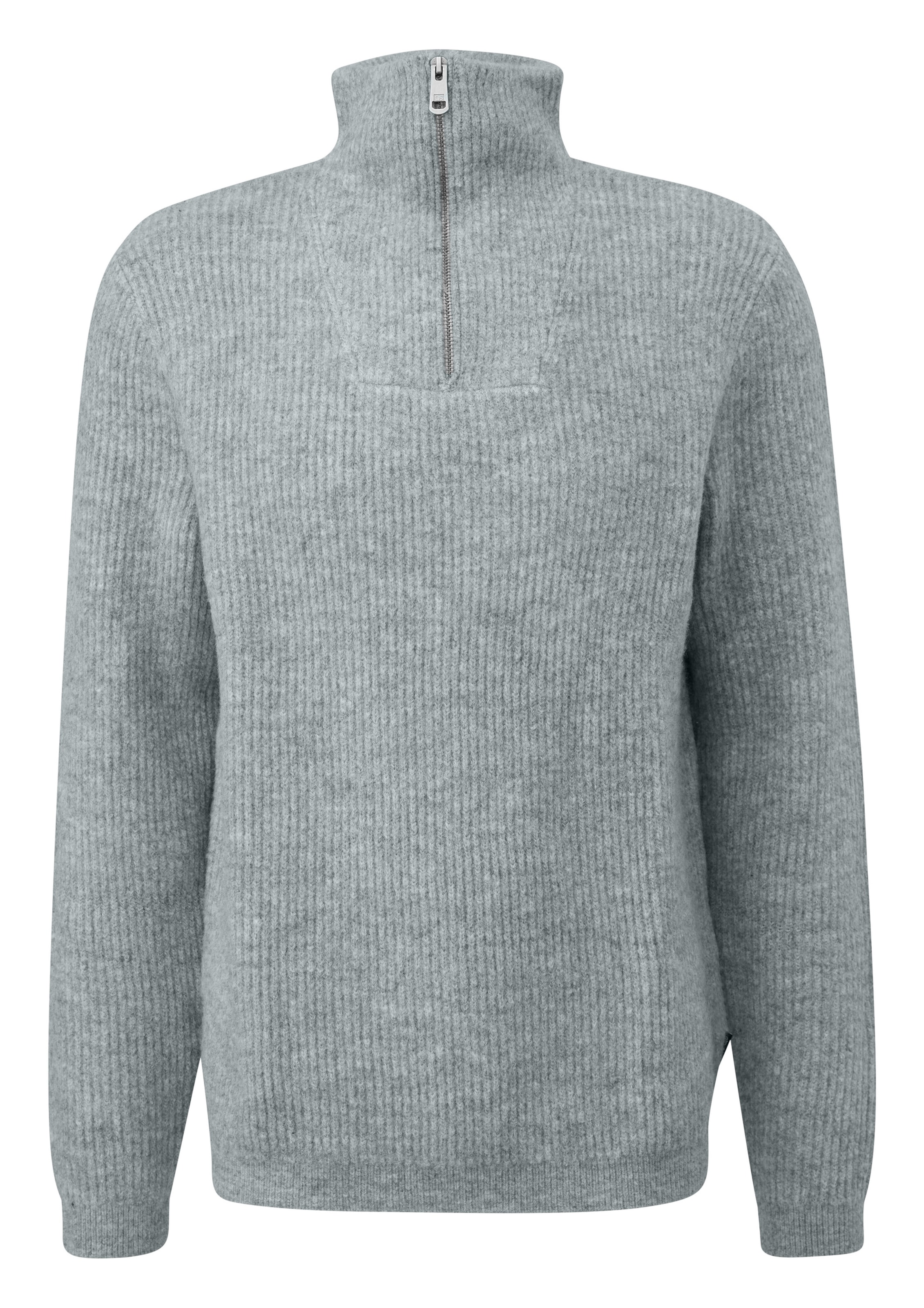 Pull-over QS en gris : devant