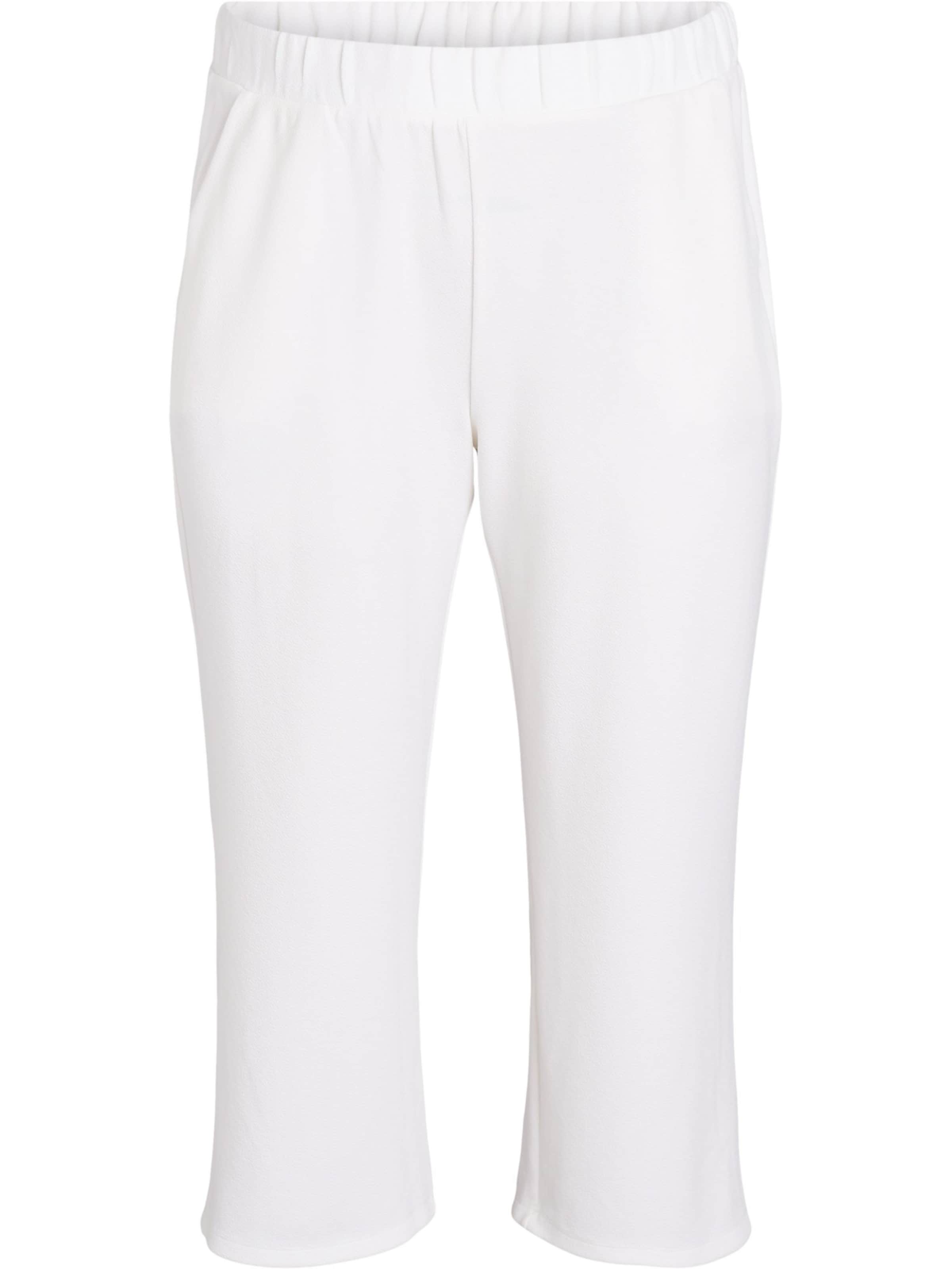 Zizzi Štandardný strih Nohavice 'CAADELYN' - Biela: predná strana